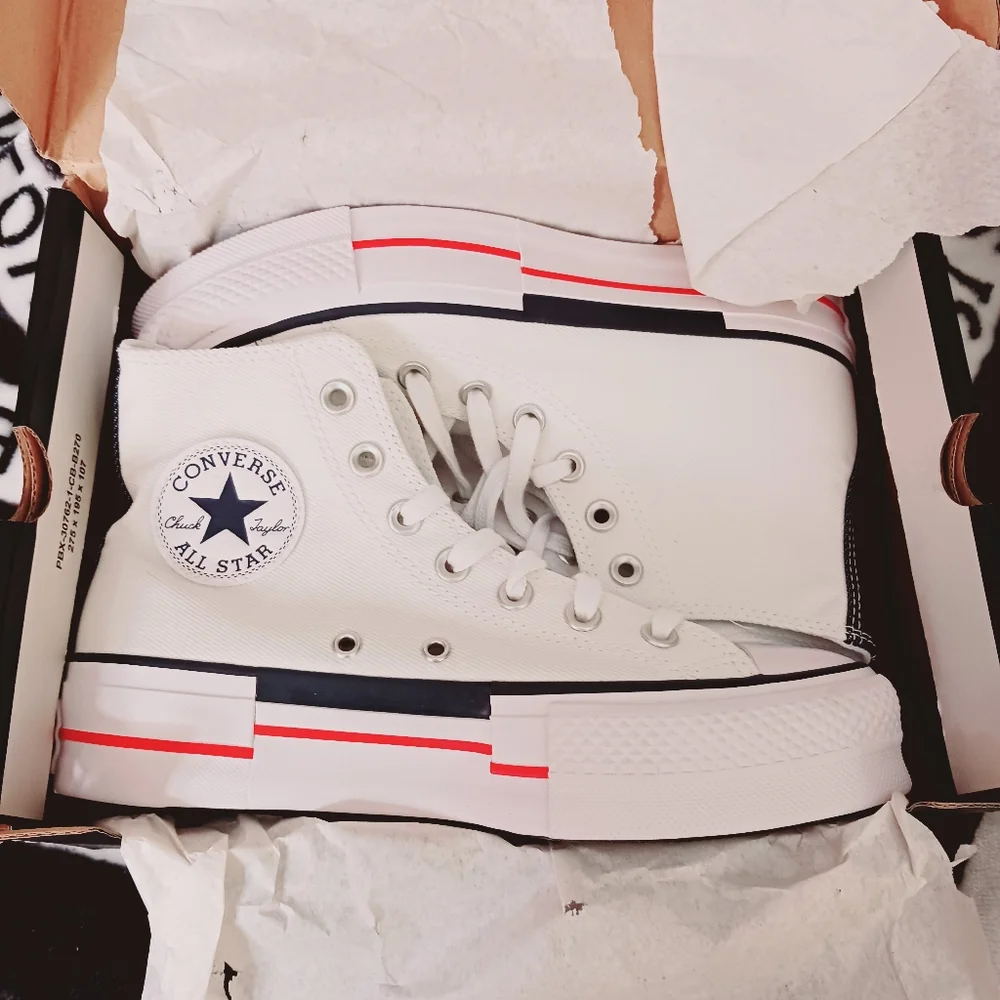 Converse Chuck Taylor All Star Lift Retro Denim Shoes Size 6 - Picture 3 of 12